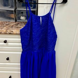 New blue high low dress